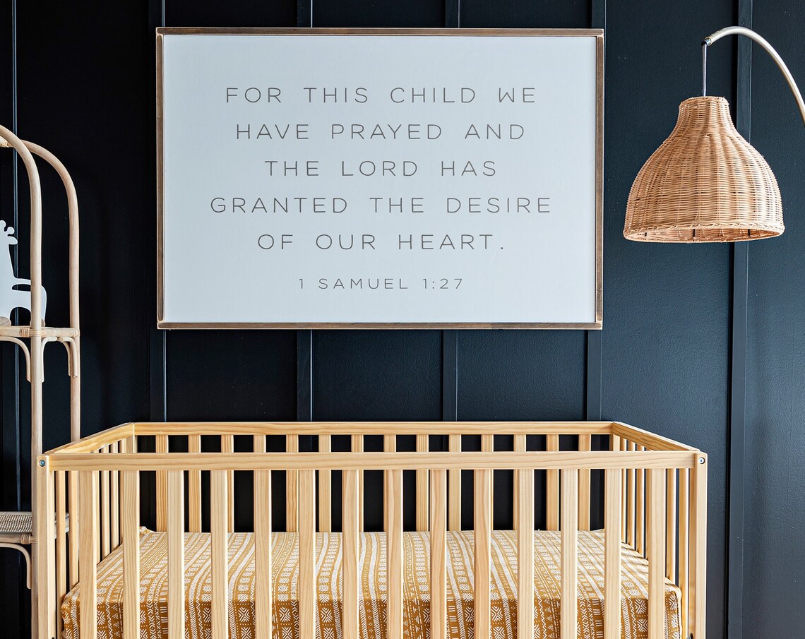 1 Samuel 1:27 Nursery Wall Art Print, For This Child