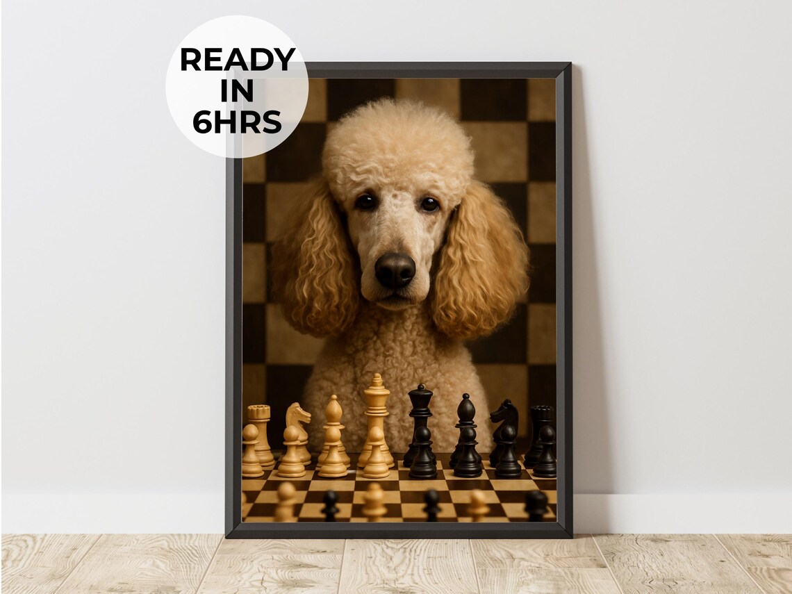 Custom Chess Pet Portrait Gift Art Print