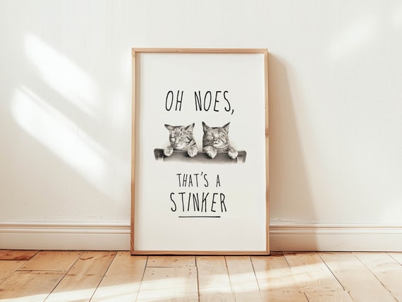 Funny Bathroom Art Cat Print Bathroom Wall Decor Cat Bathroom Quote Cat Poster Guest Bathroom Home Restroom Toilet Humor Gift For Cat Lover