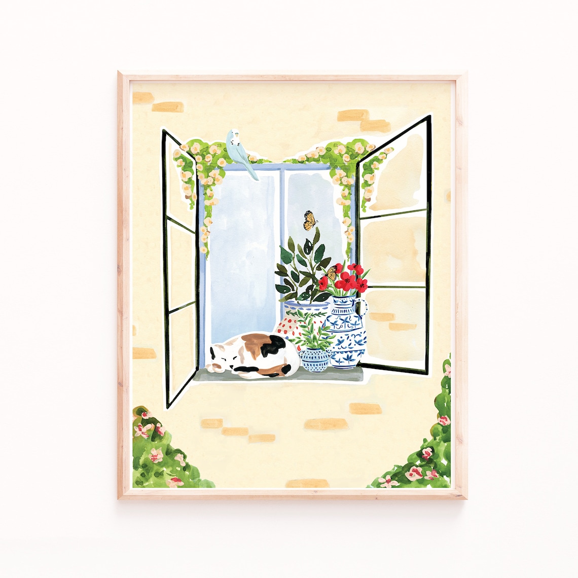 Cat In The Window Art Print, Hallway Wall Art