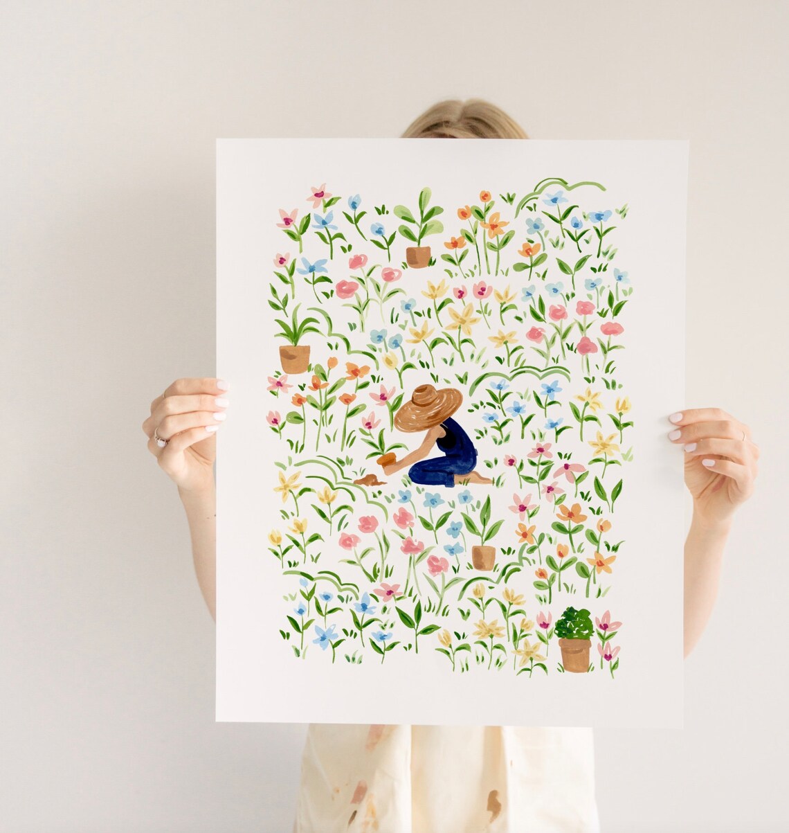 Botanical Watercolor Floral Art Print, Garden Blooms - Image 2