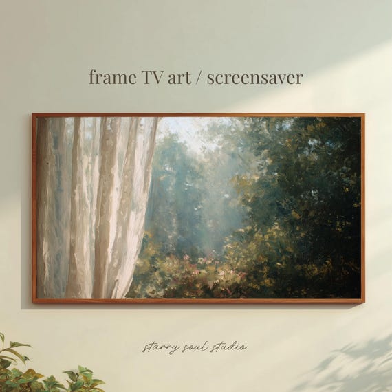 Forest View Samsung Frame Tv Art Impressionist Oil Painting Desktop Wallpaper Peaceful Screensaver Tv25052