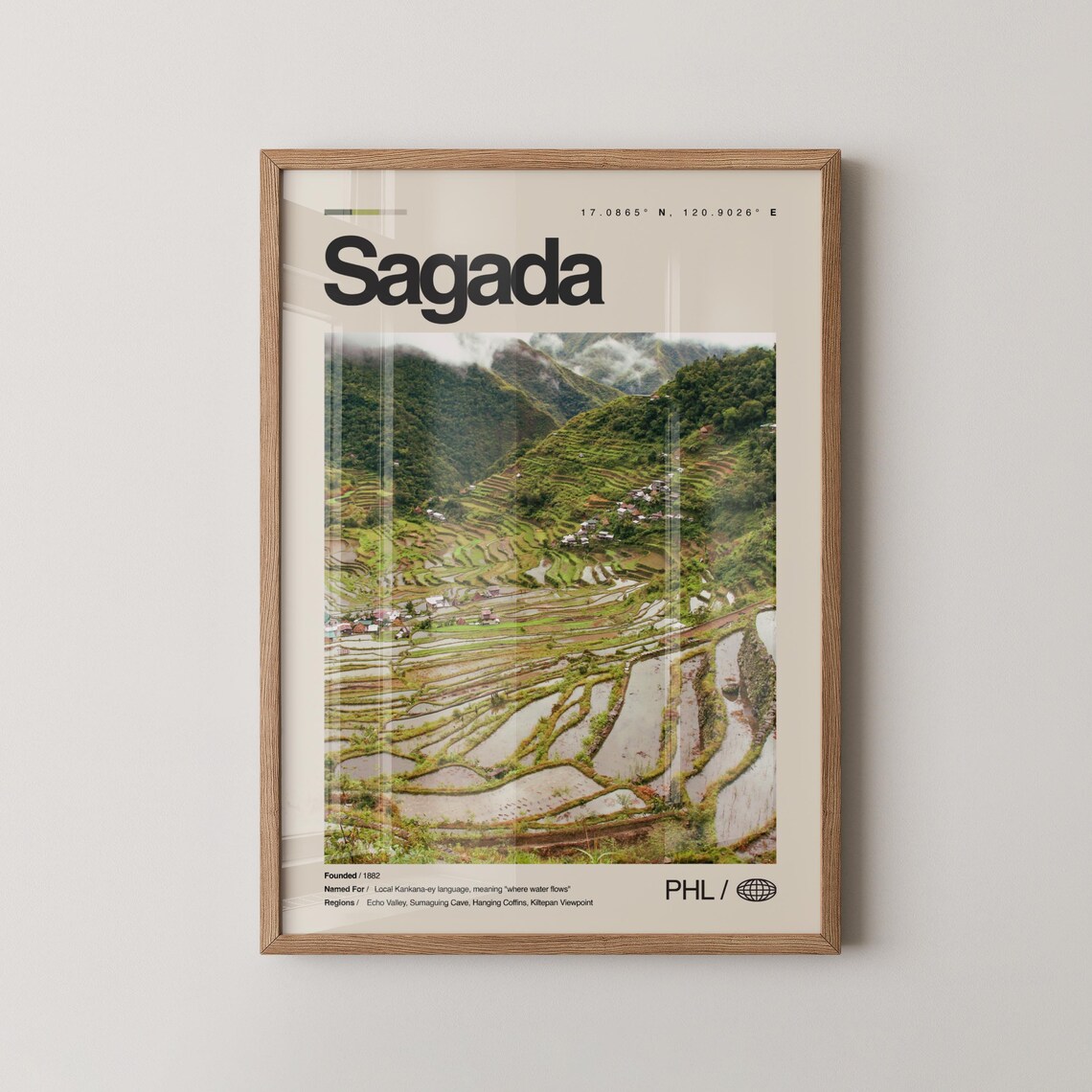 Sagada Philippines Rice Terraces Mountain Village Travel Poster