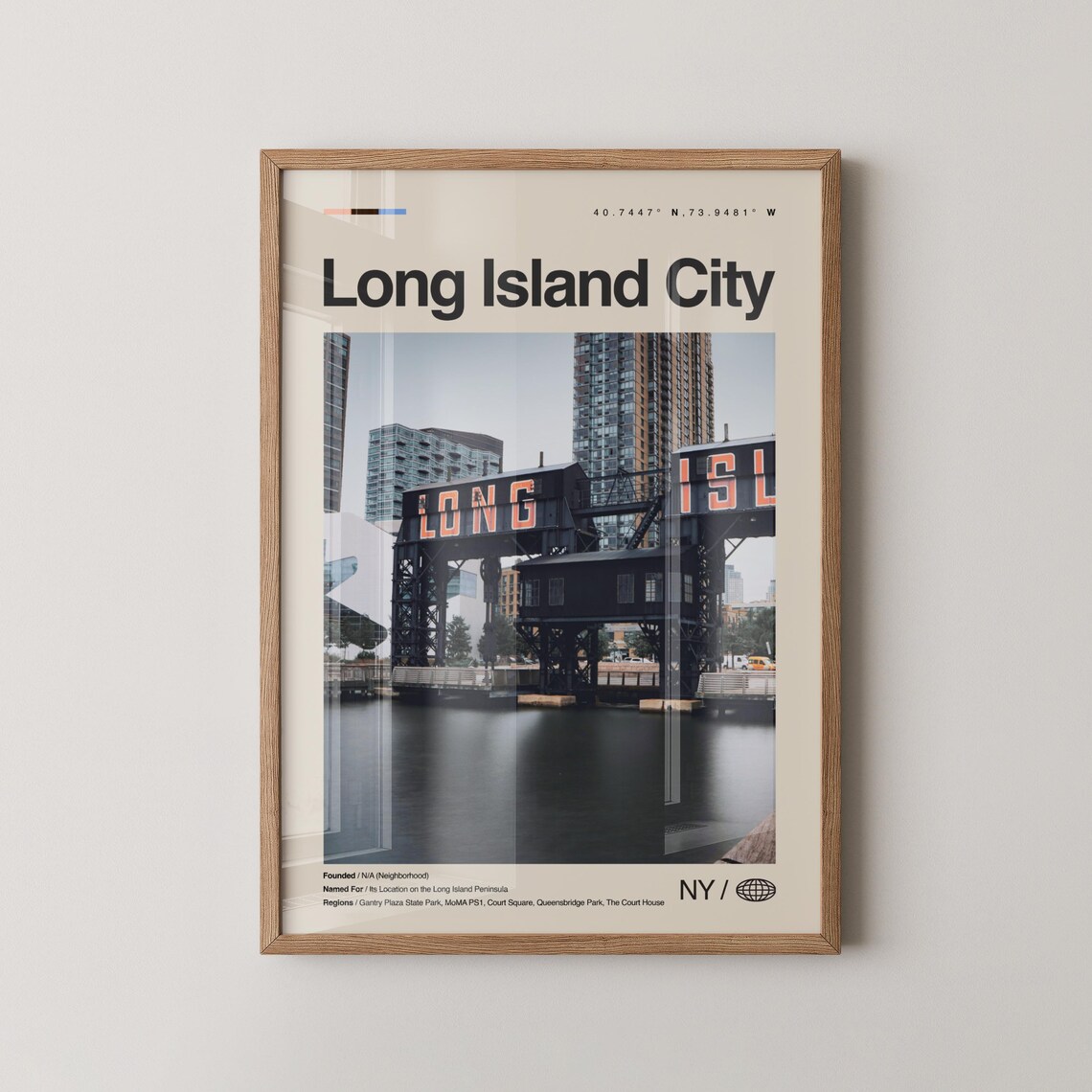 Long Island City Gantry Plaza State Park New York Travel Poster