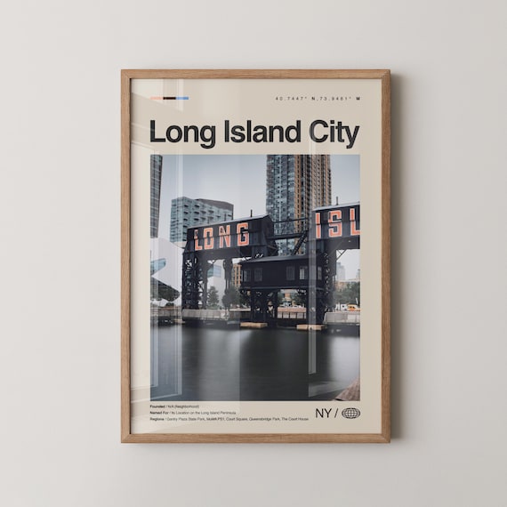 Long Island City Print New York Wall Art Poster Photo Gantry Plaza State Park Moma