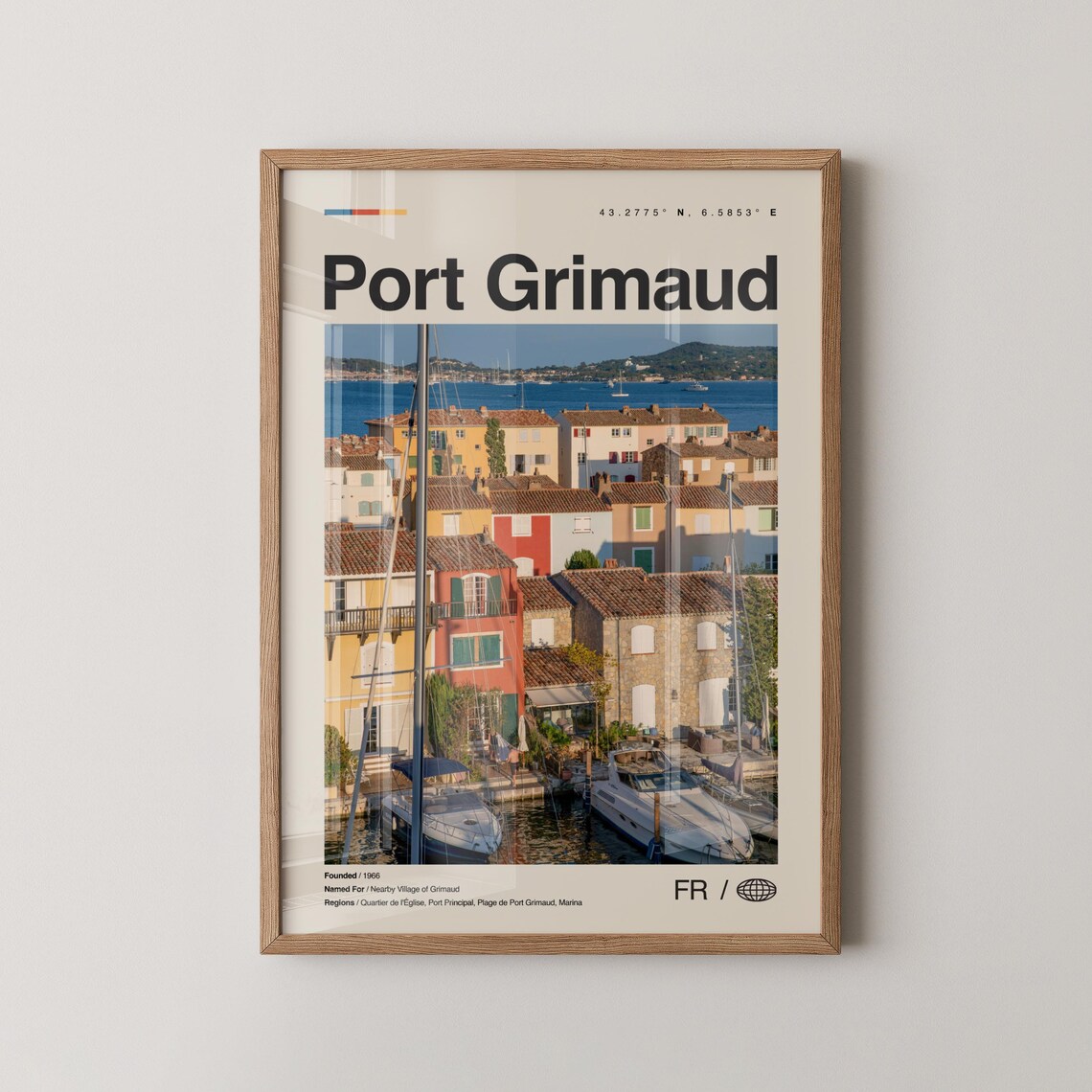 Port Grimaud Print Wall Art Poster Photo Map France