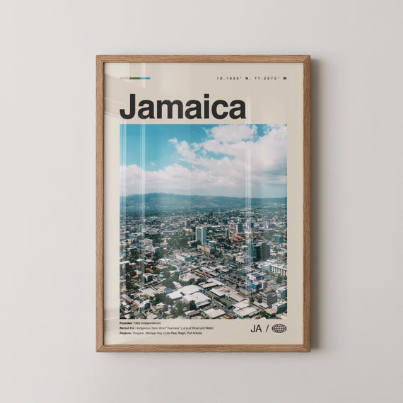 Jamaica Print No 3 Wall Art Poster Photo Decor City Kingston Caribbean