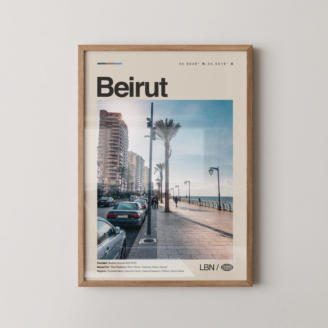 Beirut Lebanon Mediterranean Corniche Seaside Promenade Photo Poster