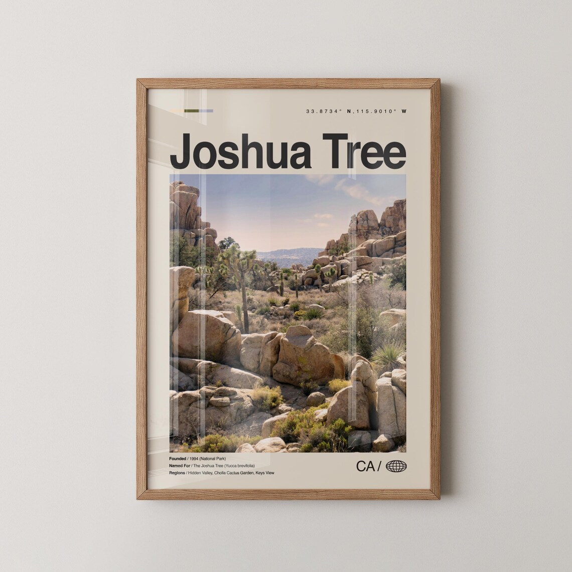 Joshua Tree California Desert Rocks National Park Photo Poster