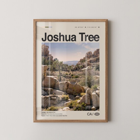 Joshua Tree California Desert Rocks National Park Photo Poster