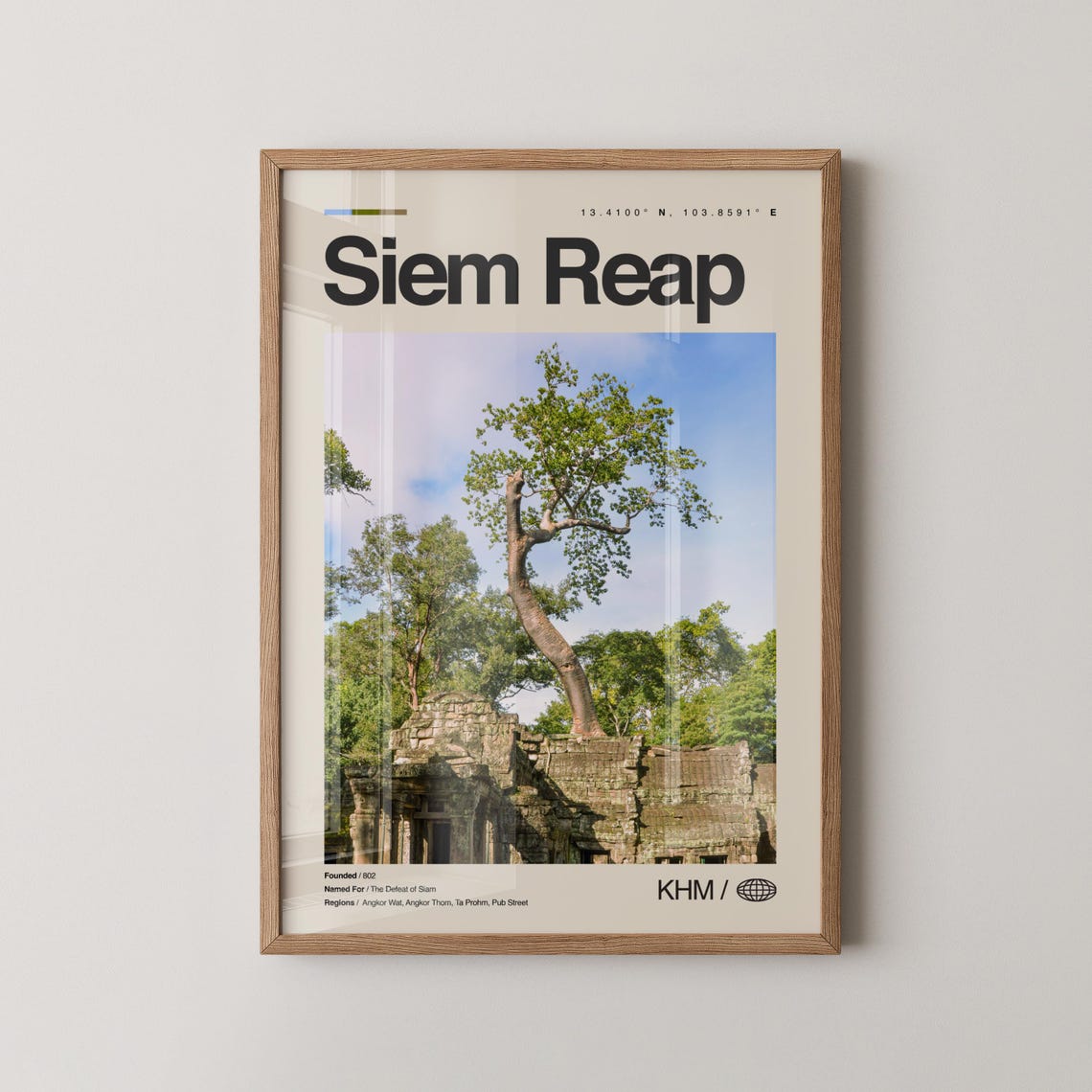 Siem Reap Cambodia Ta Prohm Temple Ruins Travel Photo Poster
