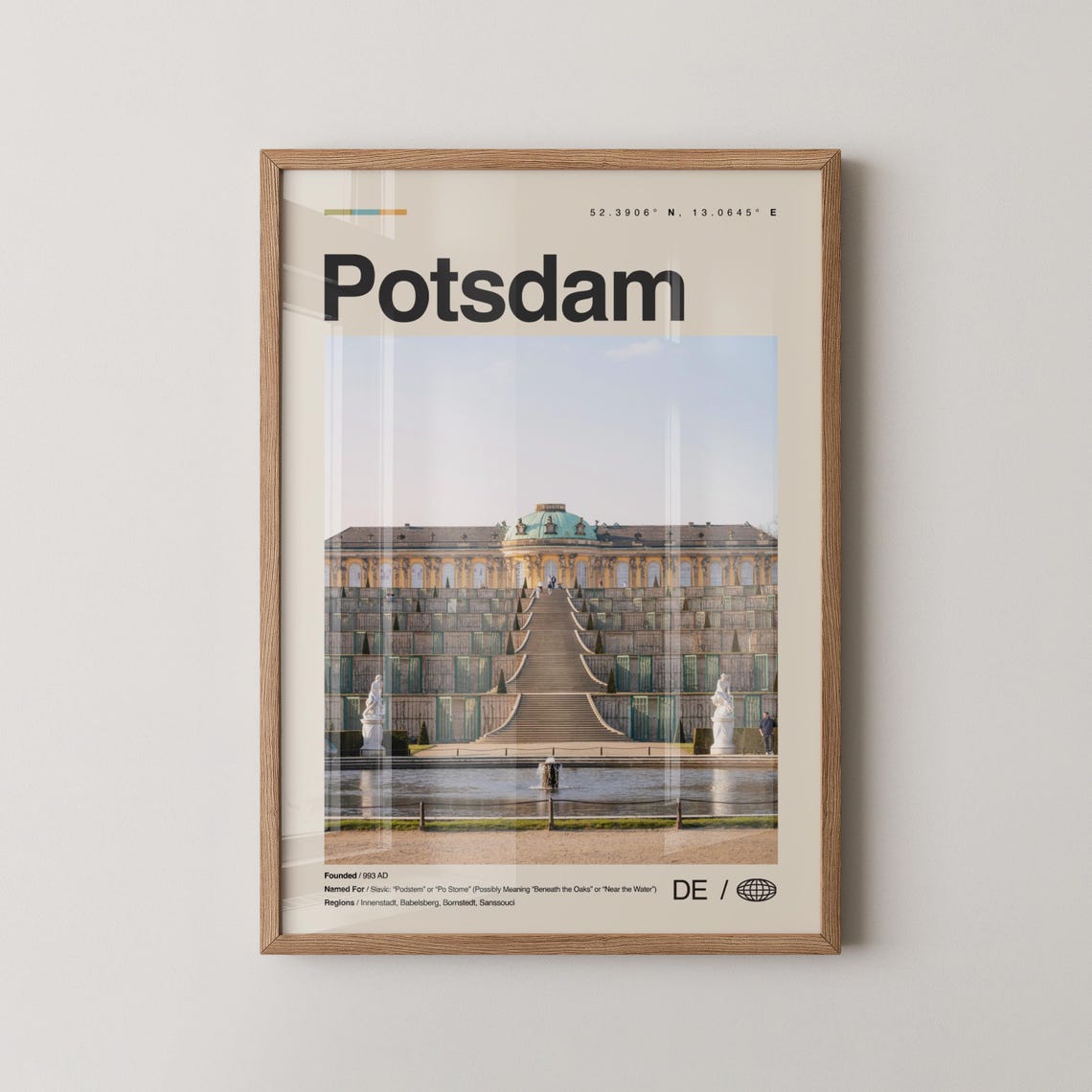 Potsdam Germany Sanssouci Palace Gardens Minimalist Travel Poster