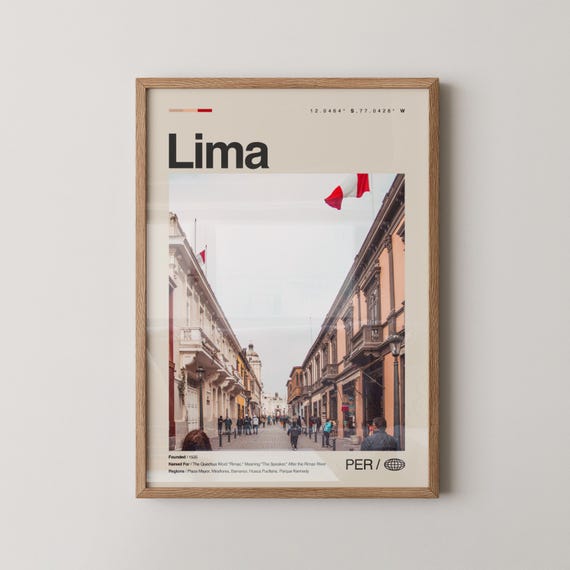 Lima Print Wall Art Poster Photo Plaza Mayor Huaca Pucllana Miraflores Parque Kennedy Museo Larco