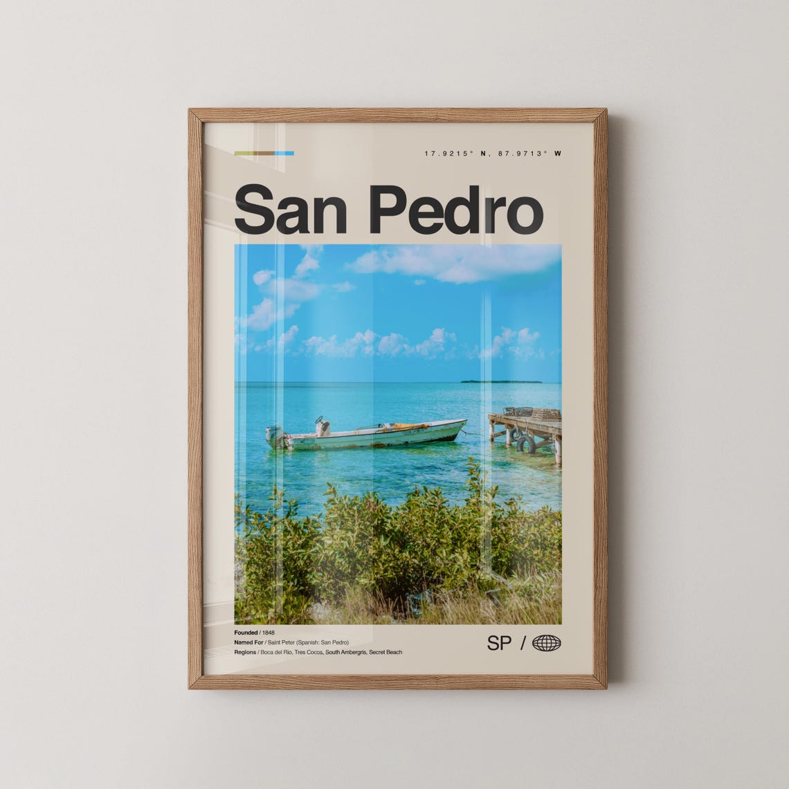 San Pedro Print Belize Wall Art Poster Photo Dcor