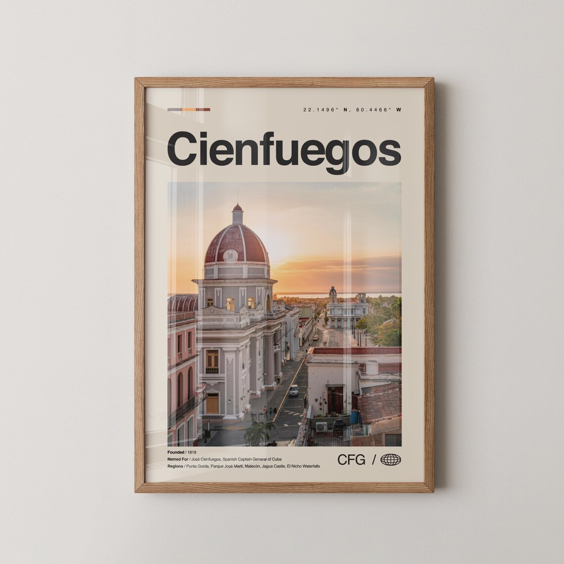 Cienfuegos Cuba Colonial Architecture Sunset Bay Photo Poster