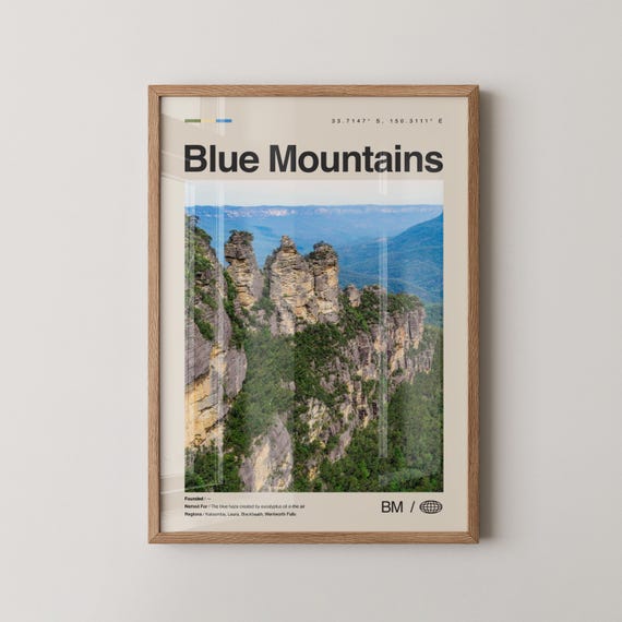 Blue Mountains Print Wall Art Poster Photo Dcor Australia