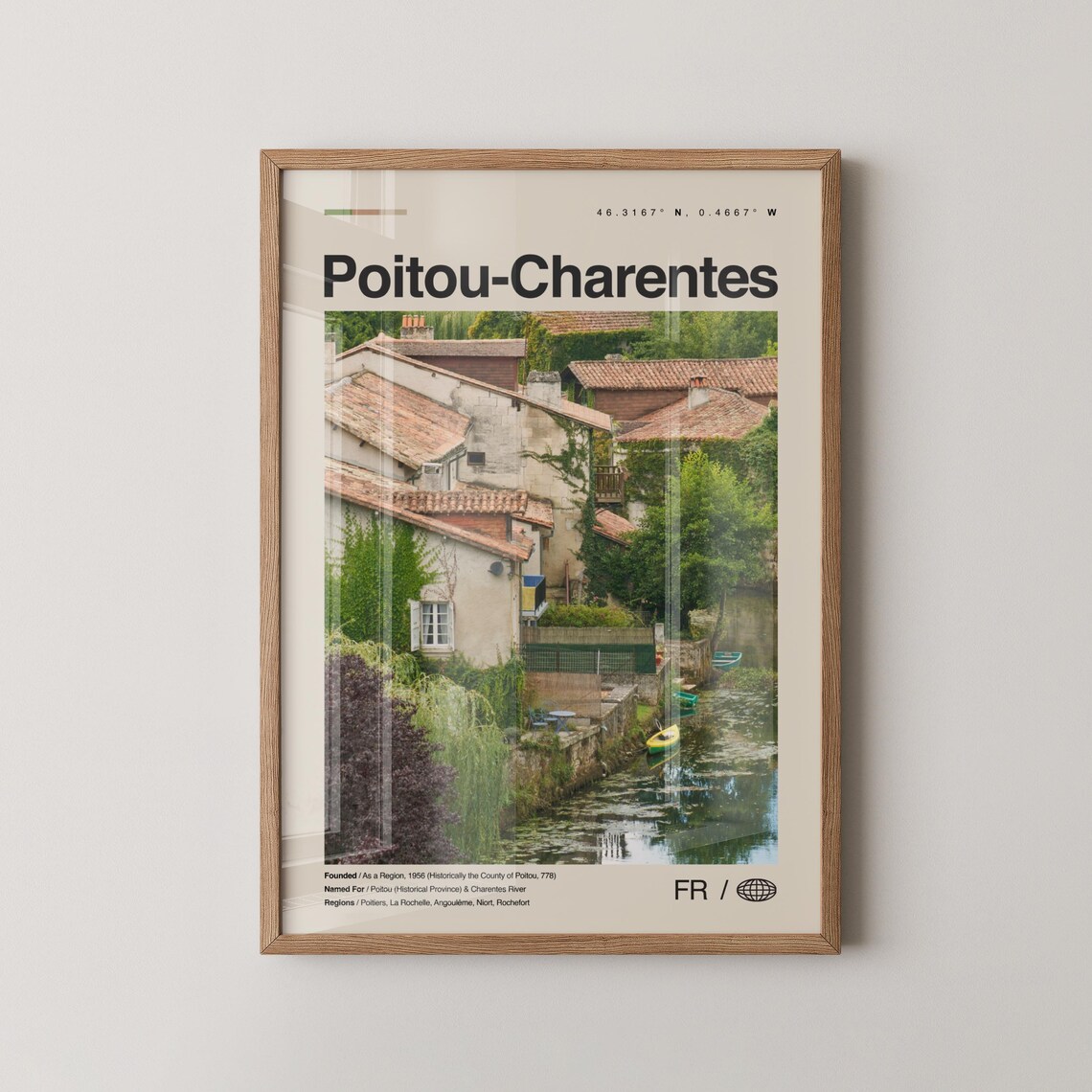 Poitou Charentes Print Poitoucharentes Art Poster Photo Dcor Map