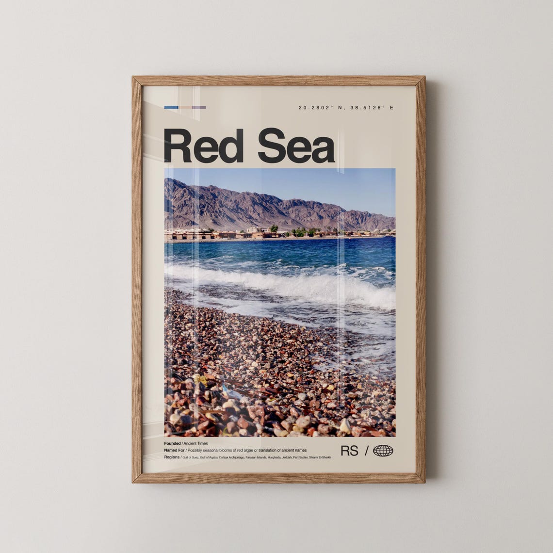 Red Sea Print Wall Art Poster Photo Dcor Map World
