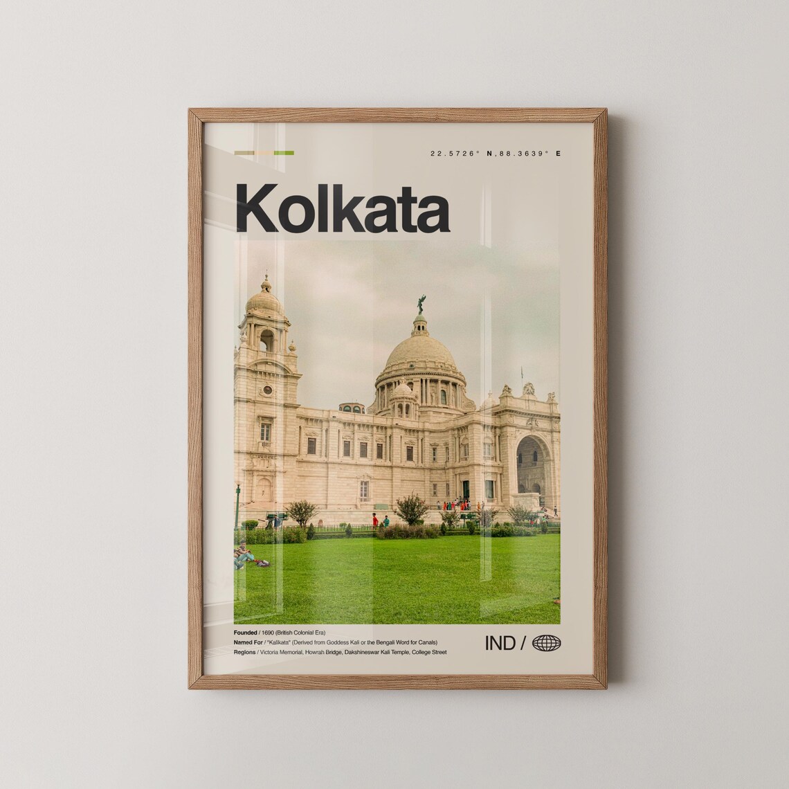 Kolkata India Victoria Memorial Palace Heritage Travel Poster