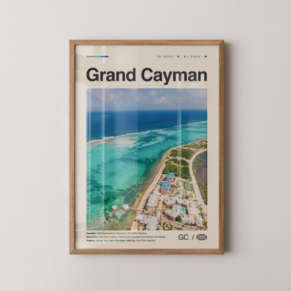 Grand Cayman Print Wall Art Poster Photo Dcor Caribbean