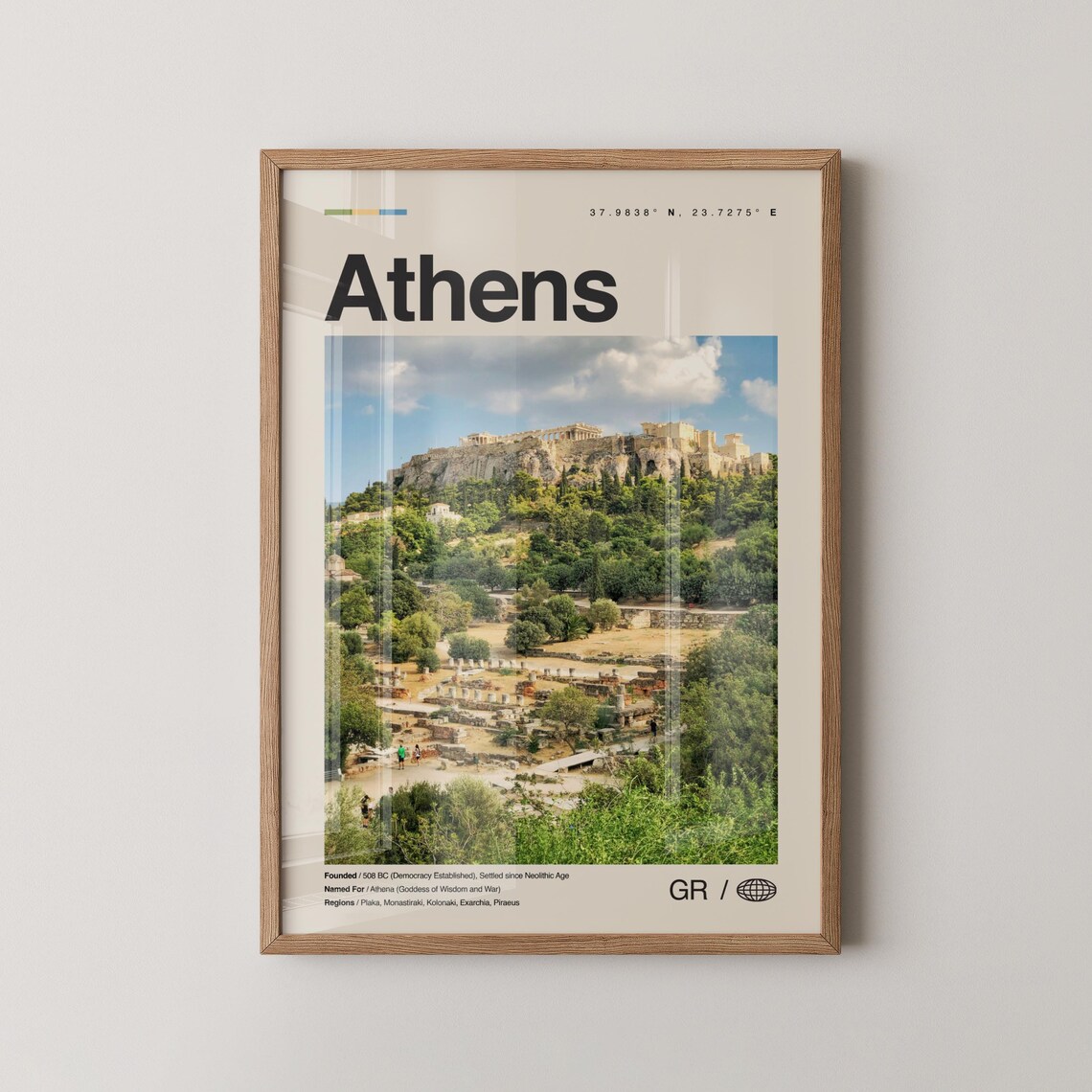 Athens No 3 Acropolis Hill Ancient Citadel Travel Photo Poster