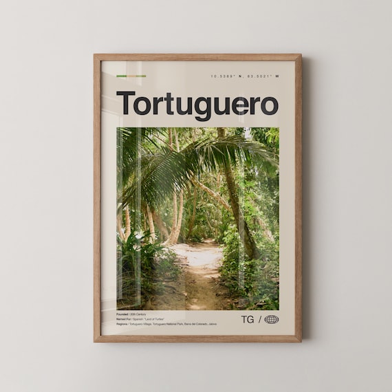Tortuguero Costa Rica Jungle Trail Palm Trees National Park Poster