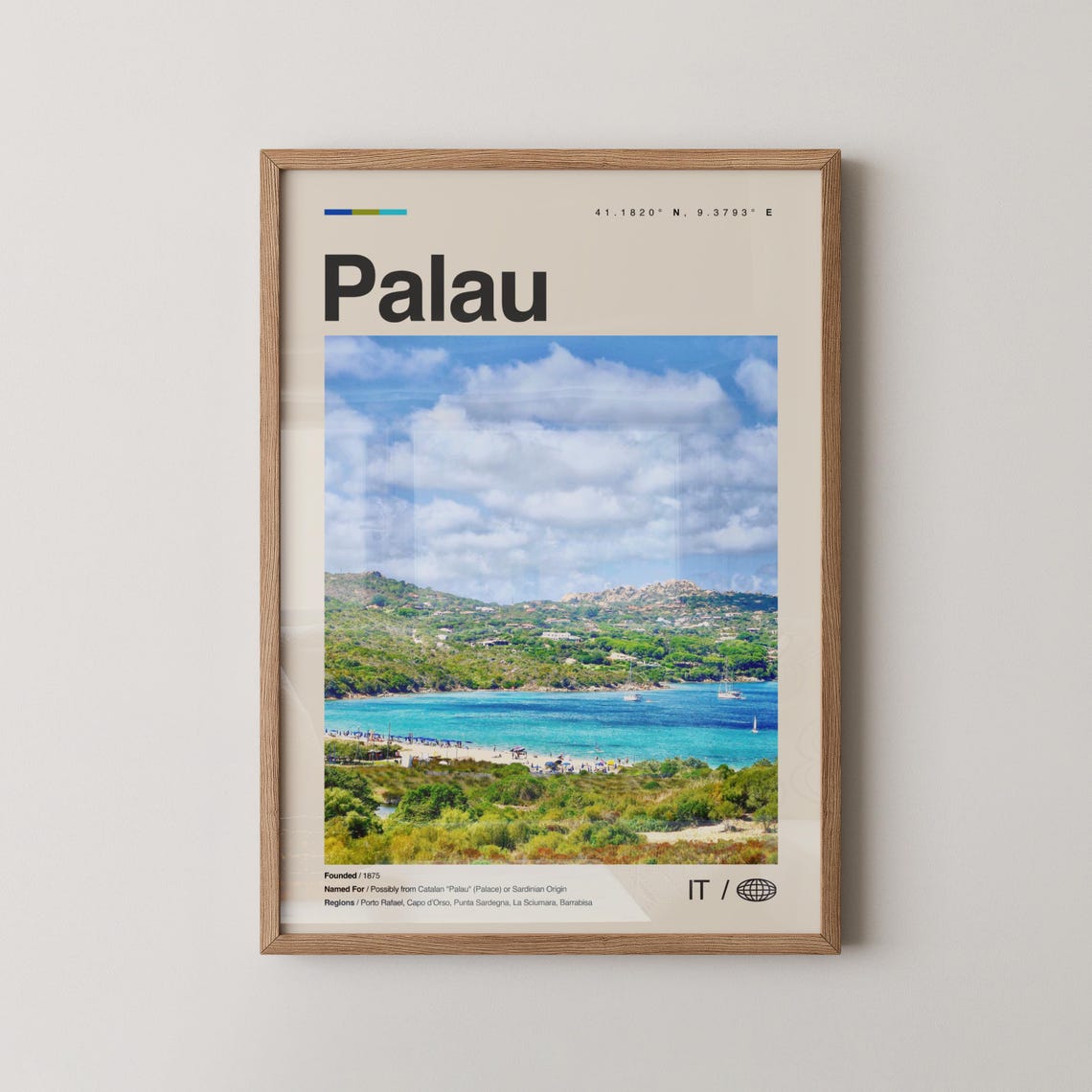 Palau Sardinia Italy Coast Photo Poster Turquoise Beach Travel