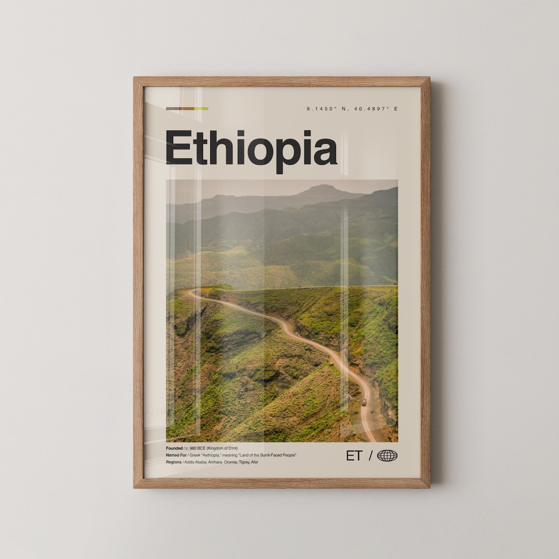 Ethiopia Highland Road Winding Through Green Mountains Photo Poster