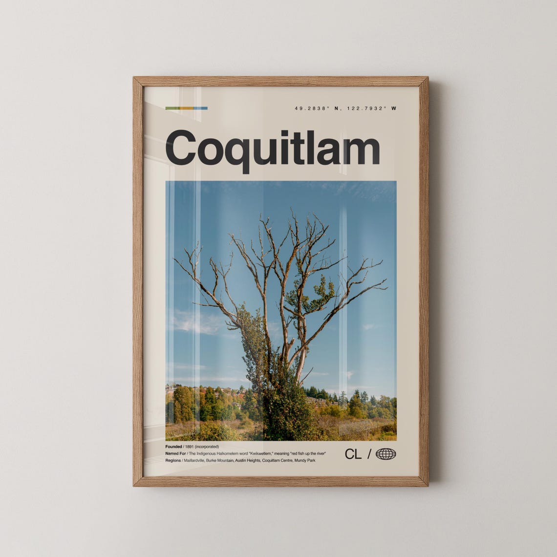 Coquitlam Print No 2 Wall Art Poster Photo Dcor Map Canada