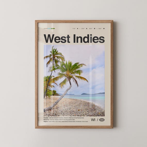 West Indies Print Wall Art Poster Photo Dcor Caribbean