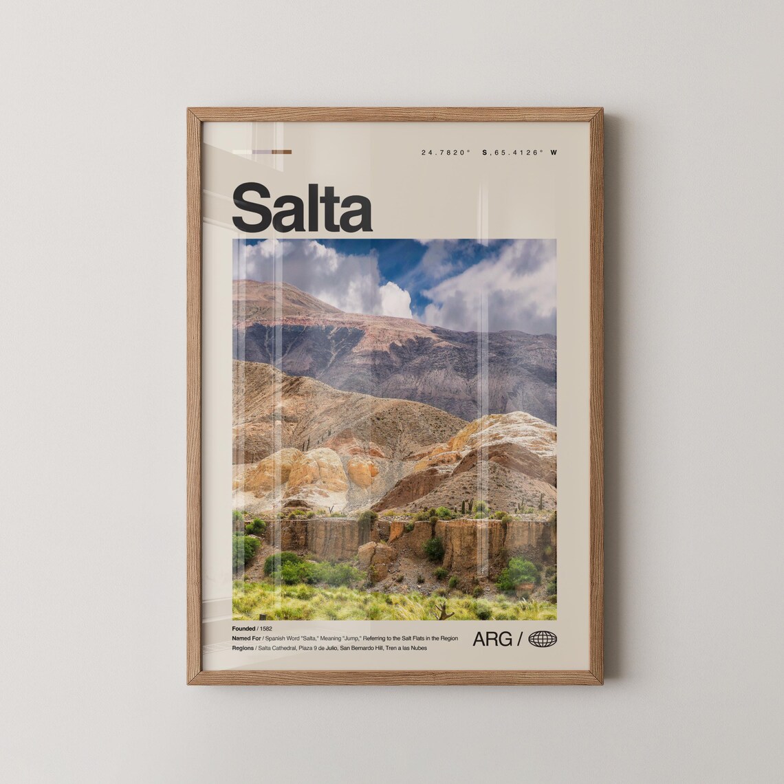 Salta Argentina Desert Rocky Mountains Minimalist Photo Poster
