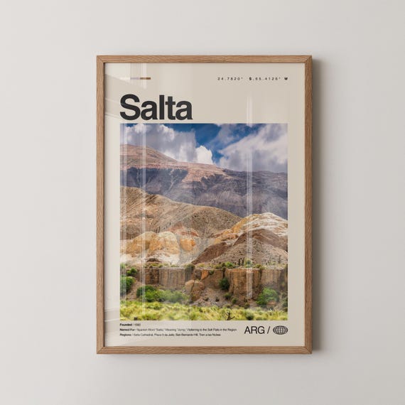Salta Print Wall Art Poster Argentina Landscape Photography Northwest Mountains Decor