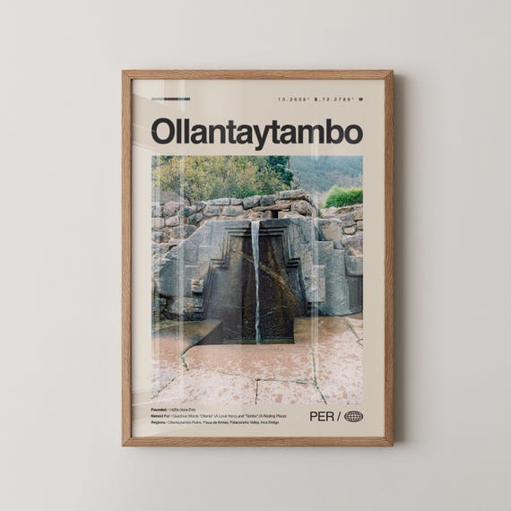 Ollantaytambo Print Wall Art Poster Peru Landscape Photography Inca Ruins Decor