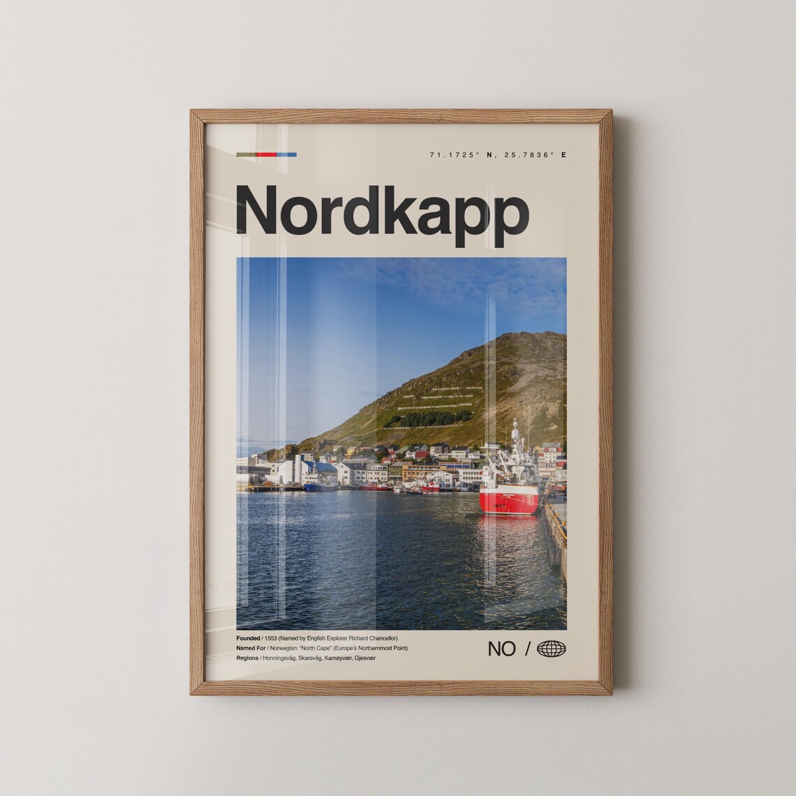 Nordkapp Print Wall Art Poster Photo Dcor Map Norway