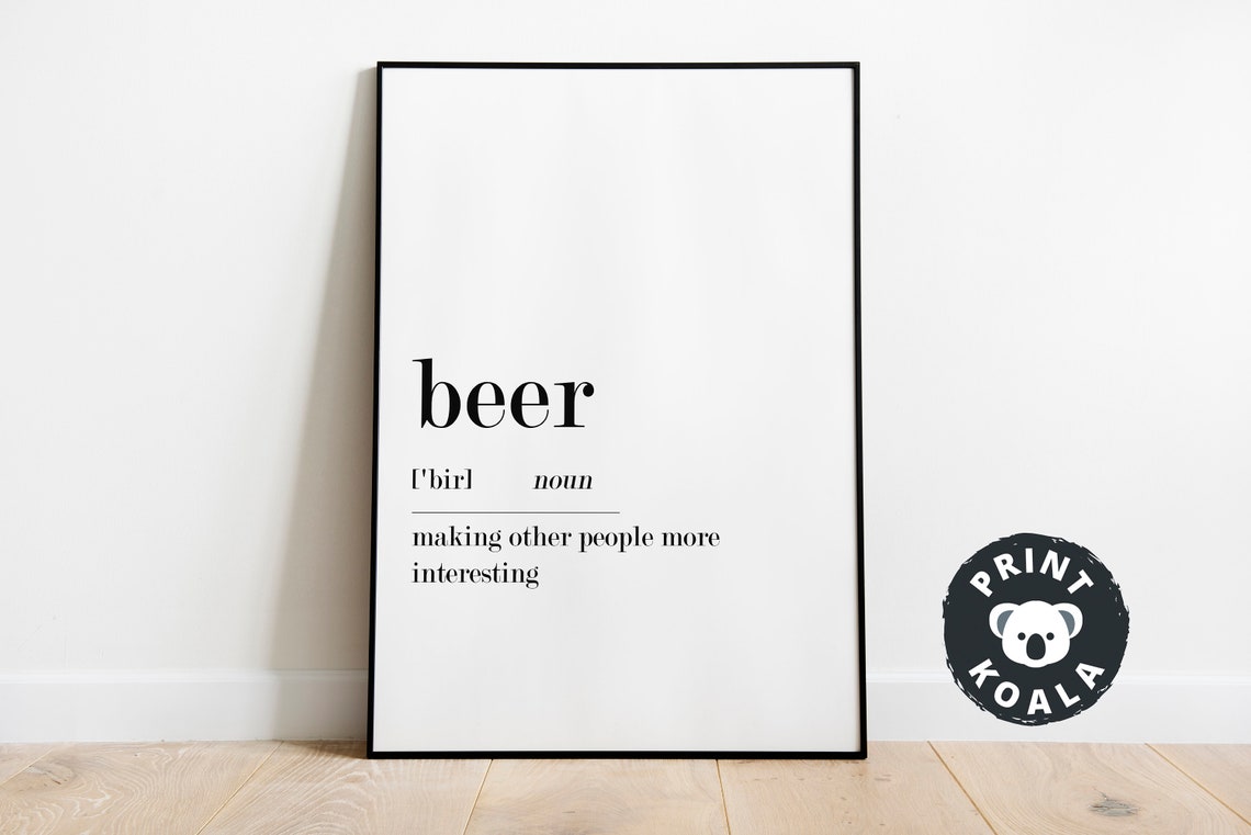 Beer Funny Dictionary Definition Print Man Cave Bar Humor Wall Decor - Image 5