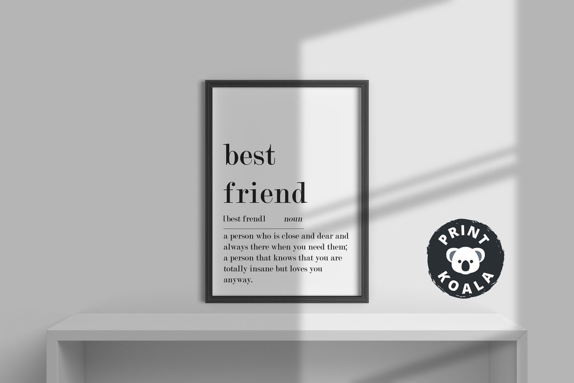 Best Friend Definition Print Friendship Gift Dictionary Wall Decor Art - Image 3