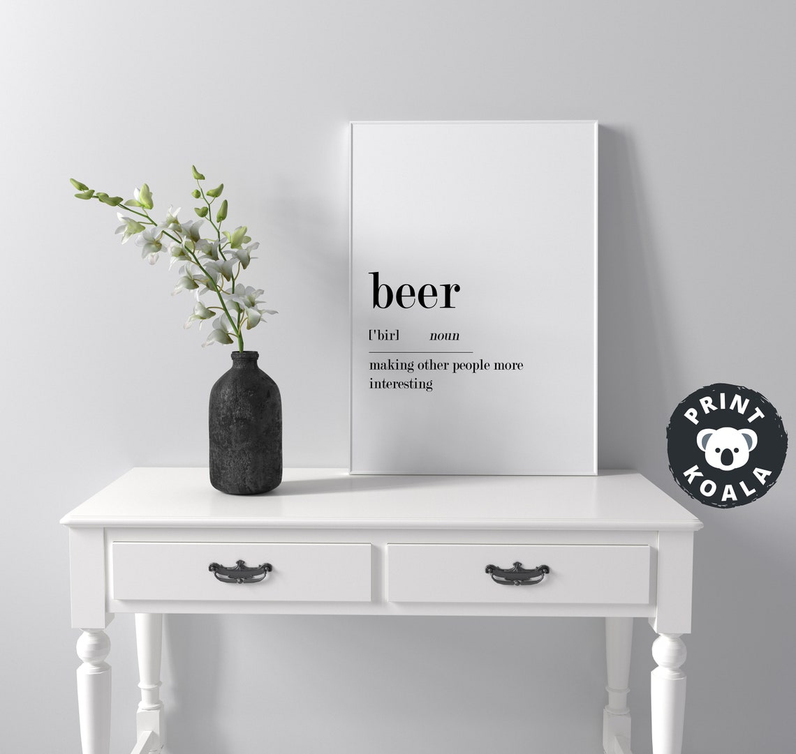 Beer Funny Dictionary Definition Print Man Cave Bar Humor Wall Decor - Image 4