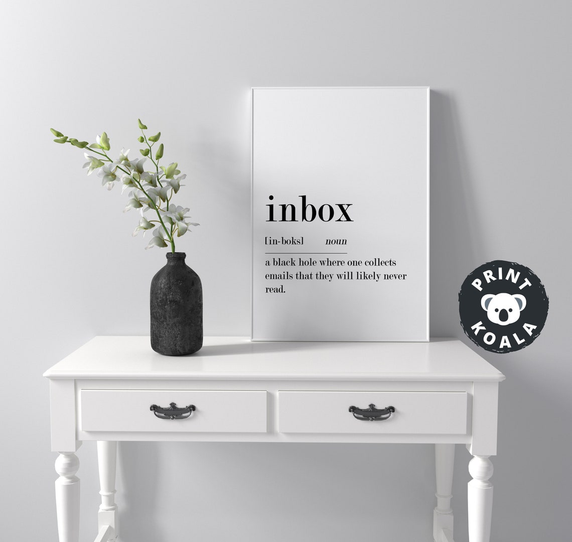 Inbox Definition Funny Black Hole Where Emails Never Get Read Poster - Image 3