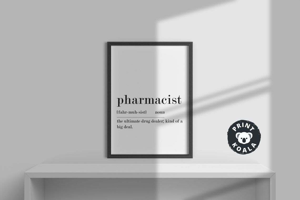 Pharmacist Funny Dictionary Definition Print Pharmacy Graduation Decor - Image 3