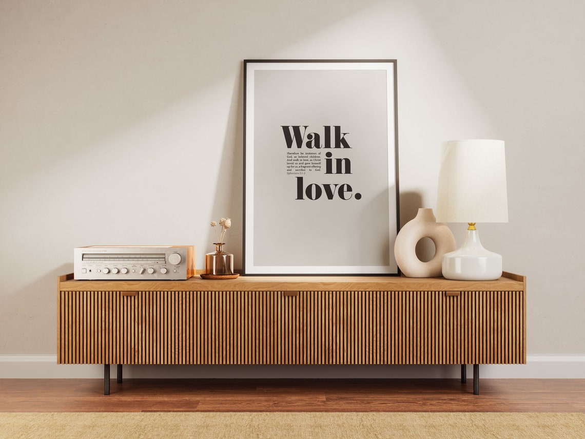 Ephesians 51 2 Walk In Love Bible Verse Wall Art Christian Art Modern Minimalist Contemporary Scripture Home Decor Gift Idea - Image 2