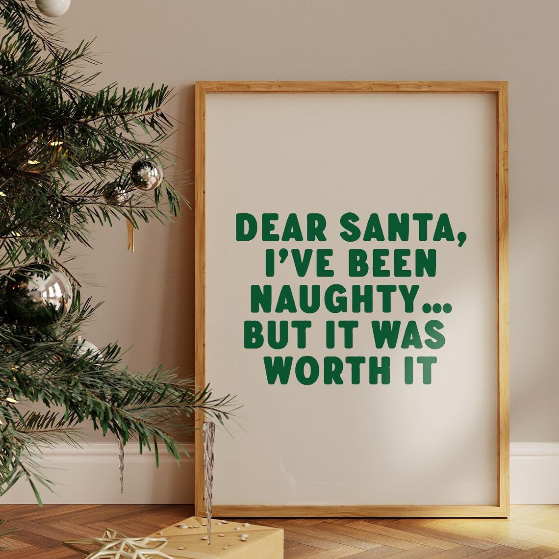 Funny Christmas Quote Art Print, Holiday Home Decor
