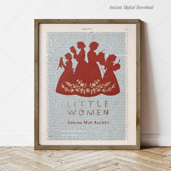 Louisa May Alcott Little Women Encyclopedia Page Book Art Wall Decor Print