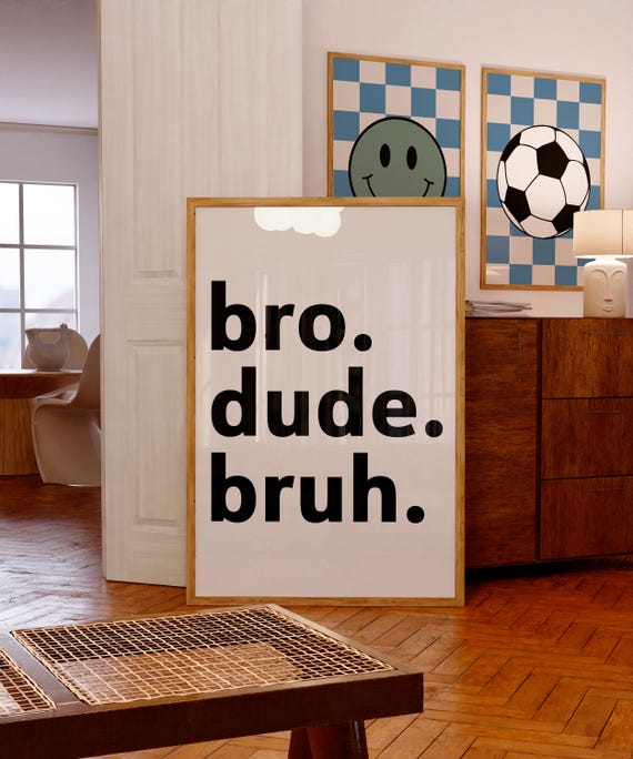 Boys Room Art Set Soccer Ball Smiley Face Prints