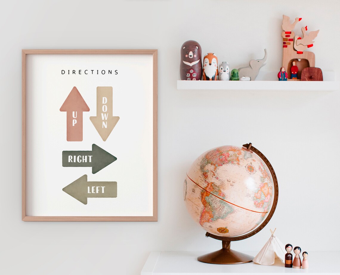 Educational Directions Poster, Neutral Playroom Decor - Image 4