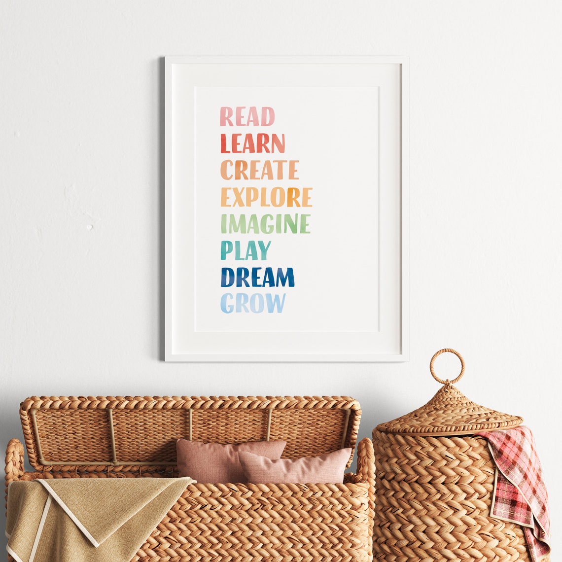 Read Learn Create Explore Imagine Play Dream Grow Kids Poster - Image 4