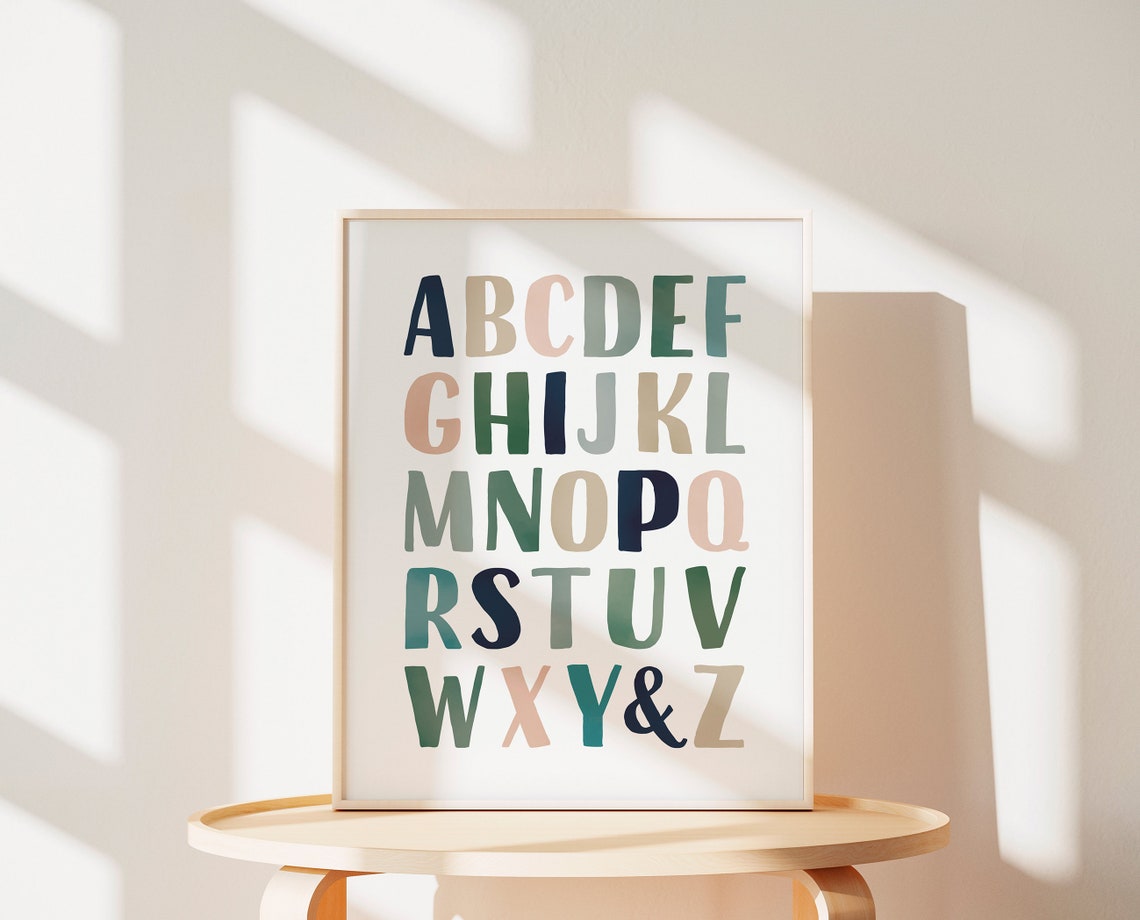 Colorful Alphabet A to Z Playful Nursery Classroom Learning Poster - Image 2