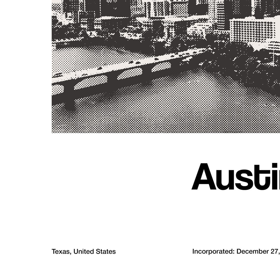 Austin Skyline Minimalist Art Print, Texas City - Image 2
