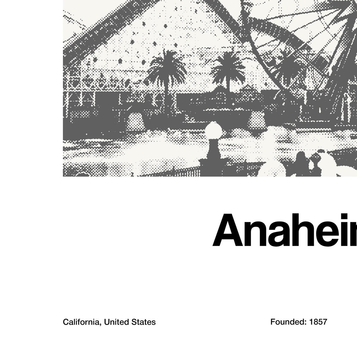 Anaheim California Roller Coaster Minimalist Poster - Image 2