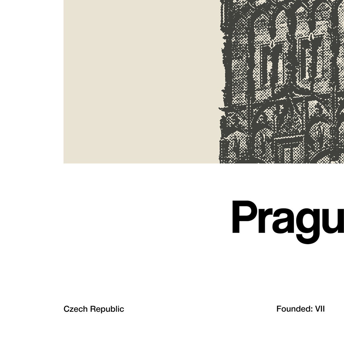 Prague Powder Tower Minimalist Travel Poster - Image 2