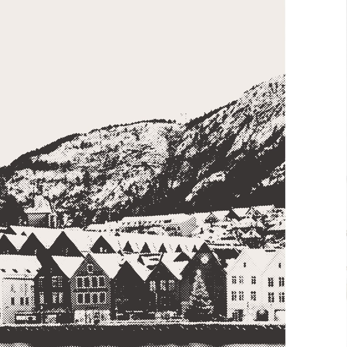 Bergen Norway Minimalist Travel Poster Art Print - Image 2